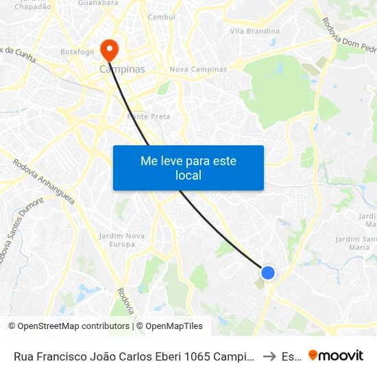 Rua Francisco João Carlos Eberi 1065 Campinas - São Paulo 13045-160 Brasil to Esamc map