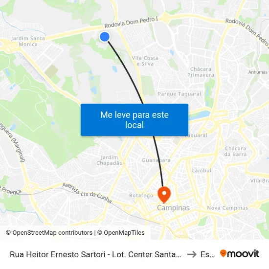 Rua Heitor Ernesto Sartori - Lot. Center Santa Genebra Campinas - SP Brasil to Esamc map