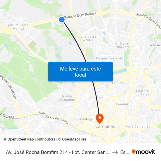 Av. José Rocha Bomfim 214 - Lot. Center Santa Genebra Campinas - SP Brasil to Esamc map