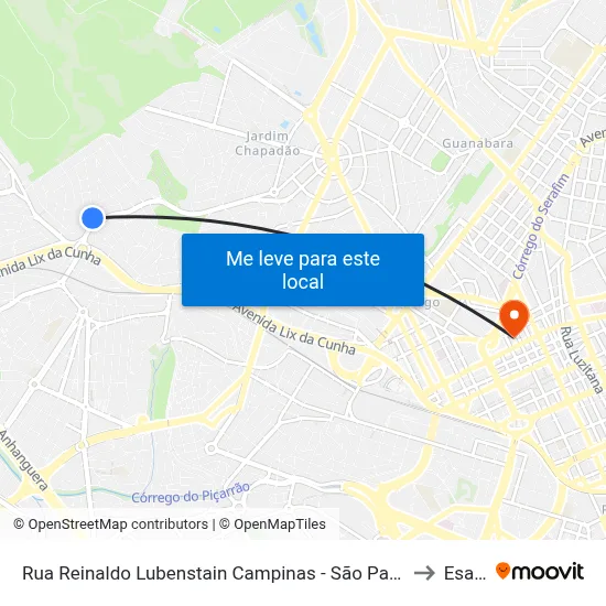 Rua Reinaldo Lubenstain Campinas - São Paulo 13033 Brasil to Esamc map