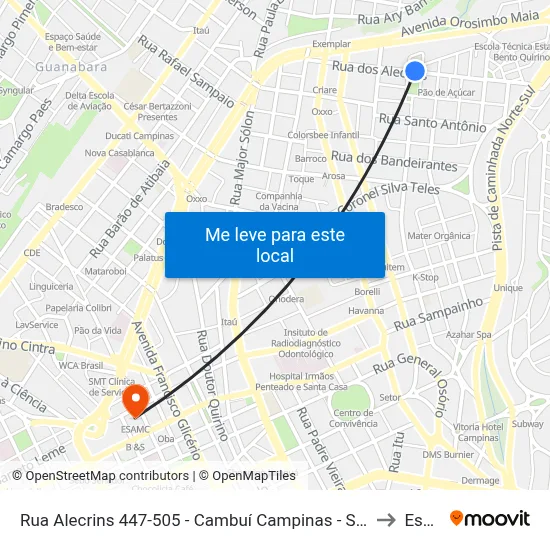 Rua Alecrins 447-505 - Cambuí Campinas - SP 13024-410 Brasil to Esamc map