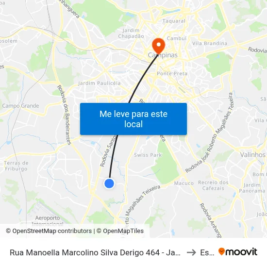 Rua Manoella Marcolino Silva Derigo 464 - Jardim San Diego Campinas - SP Brasil to Esamc map