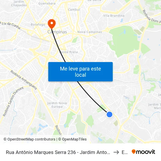 Rua Antônio Marques Serra 236 - Jardim Antonio Von Zuben Campinas - SP 13044-500 Brasil to Esamc map