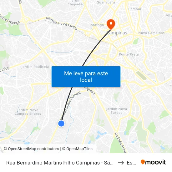 Rua Bernardino Martins Filho Campinas - São Paulo 13051 Brasil to Esamc map
