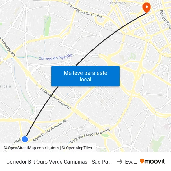 Corredor Brt Ouro Verde Campinas - São Paulo 13050 Brasil to Esamc map