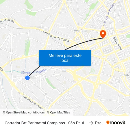 Corredor Brt Perimetral Campinas - São Paulo 13031 Brasil to Esamc map