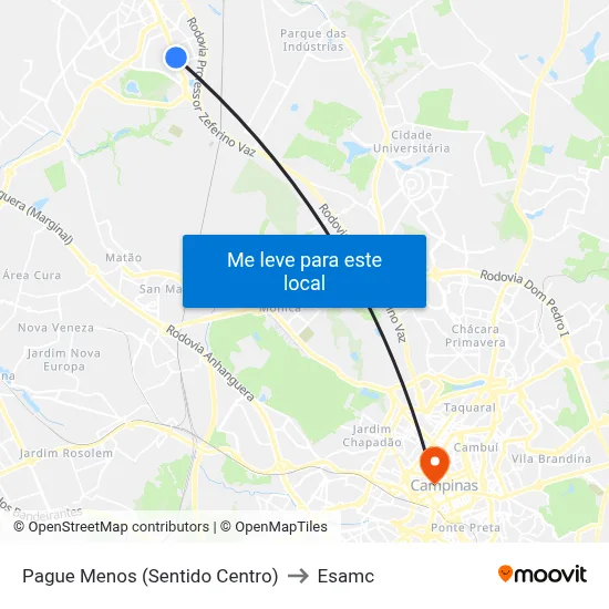 Pague Menos (Sentido Centro) to Esamc map