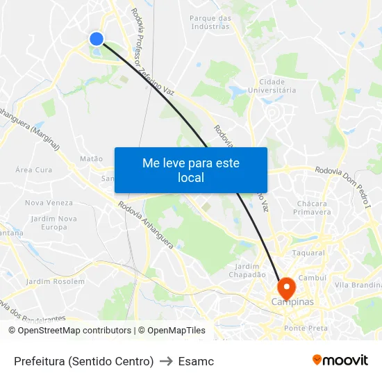 Prefeitura (Sentido Centro) to Esamc map