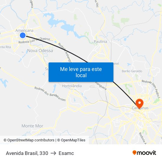 Avenida Brasil, 330 to Esamc map