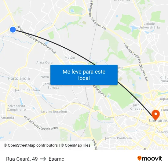 Rua Ceará, 49 to Esamc map