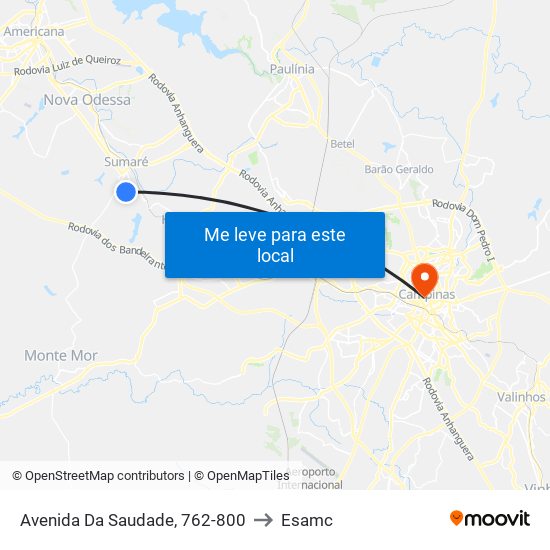 Avenida Da Saudade, 762-800 to Esamc map