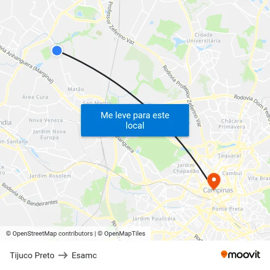 Tijuco Preto to Esamc map