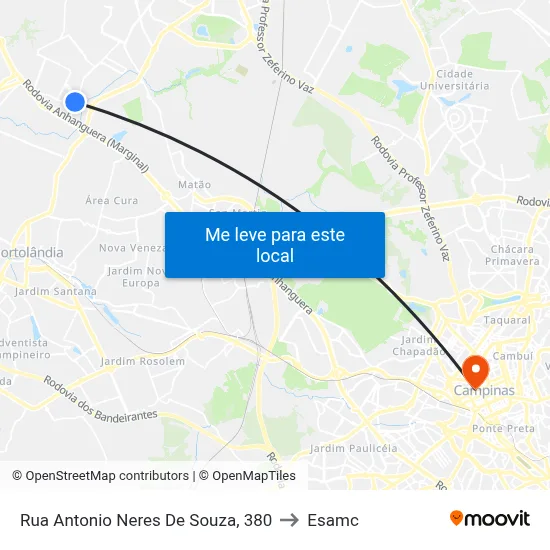 Rua Antonio Neres De Souza, 380 to Esamc map
