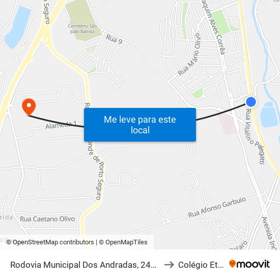 Rodovia Municipal Dos Andradas, 2420-2472 to Colégio Etapa map