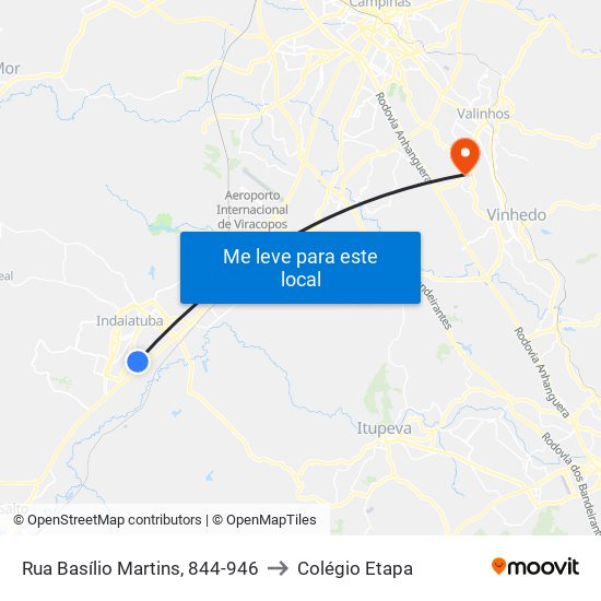 Rua Basílio Martins, 844-946 to Colégio Etapa map