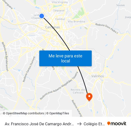 Av. Francisco José De Camargo Andrade, 187 to Colégio Etapa map