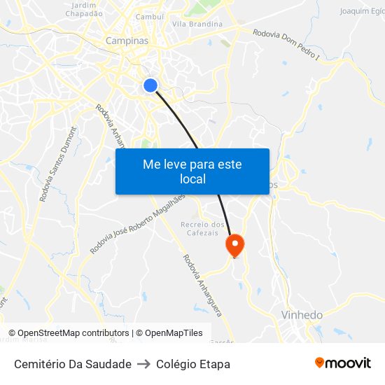 Cemitério Da Saudade to Colégio Etapa map