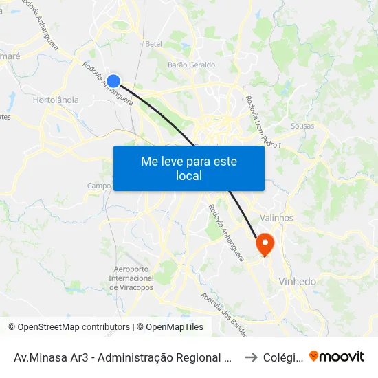 Av.Minasa Ar3 - Administração Regional Do Matão Sumaré - São Paulo Brasil to Colégio Etapa map