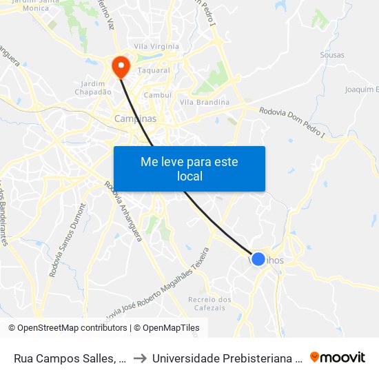 Rua Campos Salles, 148-240 to Universidade Prebisteriana Mackenzie map