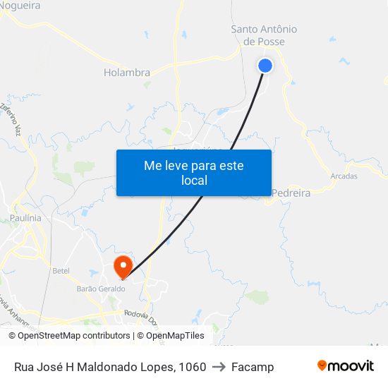 Rua José H Maldonado Lopes, 1060 to Facamp map