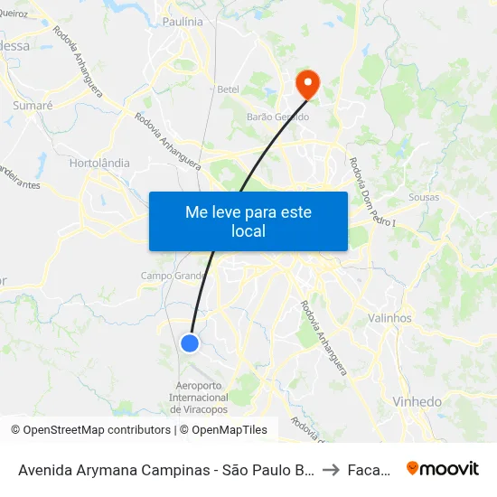 Avenida Arymana Campinas - São Paulo Brasil to Facamp map