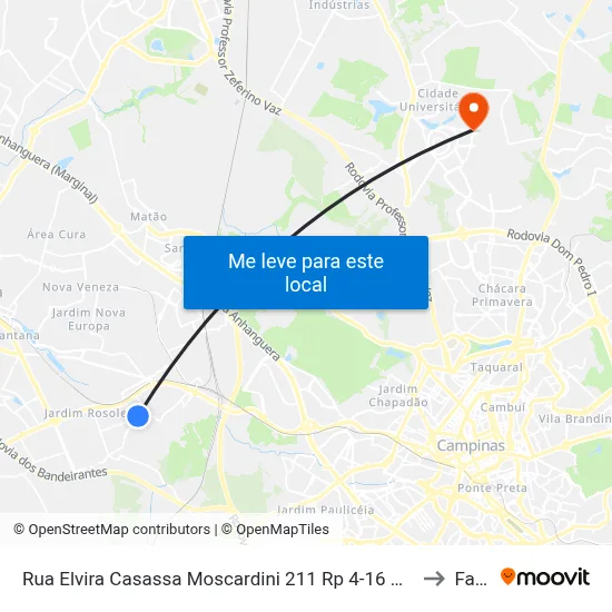 Rua Elvira Casassa Moscardini 211 Rp 4-16 Hortolândia - São Paulo 13185-433 Brasil to Facamp map