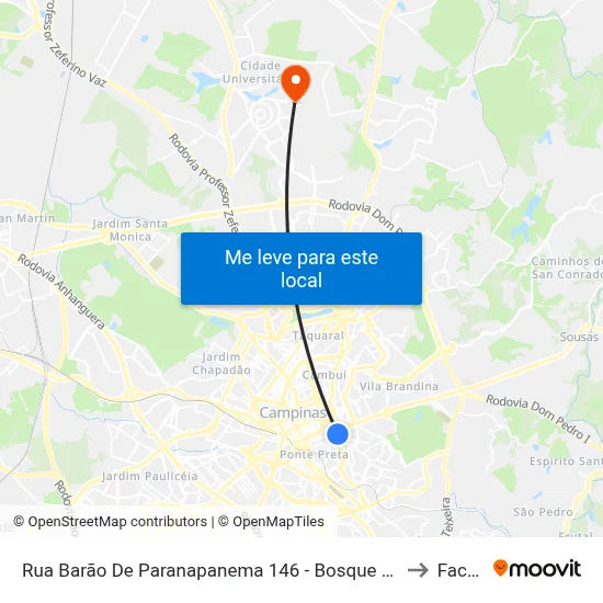 Rua Barão De Paranapanema 146 - Bosque Campinas - SP Brasil to Facamp map