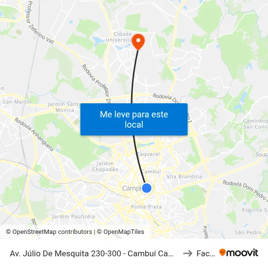 Av. Júlio De Mesquita 230-300 - Cambuí Campinas - SP 13025-061 Brasil to Facamp map