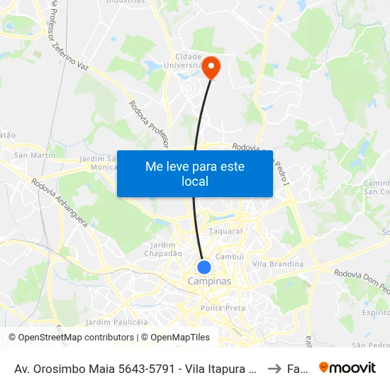 Av. Orosimbo Maia 5643-5791 - Vila Itapura Campinas - SP 13023-002 Brasil to Facamp map