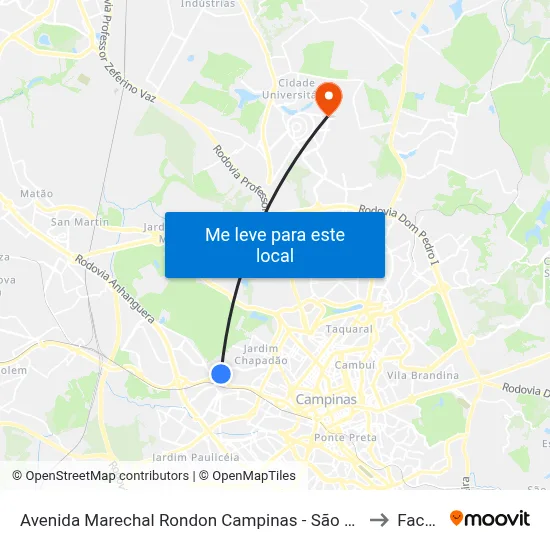 Avenida Marechal Rondon Campinas - São Paulo 13033 Brasil to Facamp map