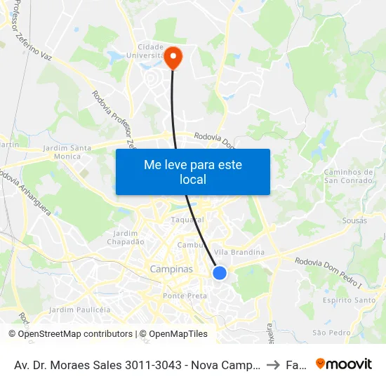 Av. Dr. Moraes Sales 3011-3043 - Nova Campinas Campinas - SP 13092-111 Brasil to Facamp map