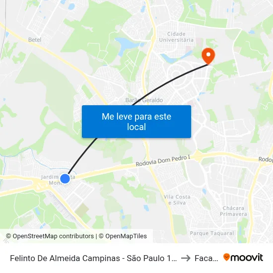 Felinto De Almeida Campinas - São Paulo 13082 Brasil to Facamp map