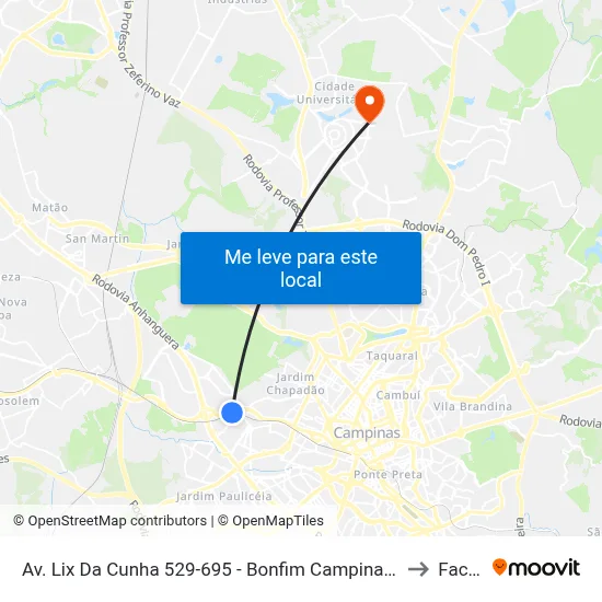 Av. Lix Da Cunha 529-695 - Bonfim Campinas - SP 13070-716 Brasil to Facamp map