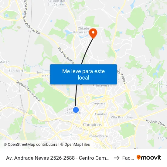 Av. Andrade Neves 2526-2588 - Centro Campinas - SP 13013-160 Brasil to Facamp map