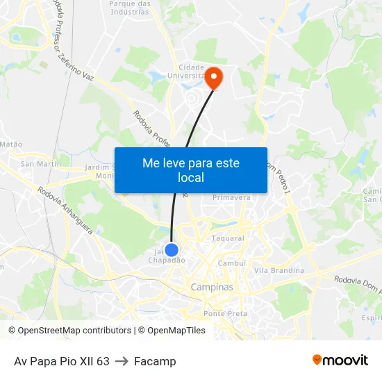 Av Papa Pio XII 63 to Facamp map