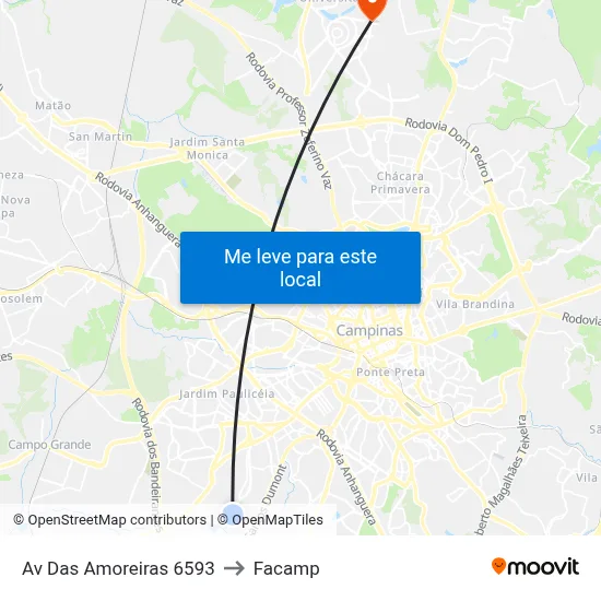 Av Das Amoreiras 6593 to Facamp map