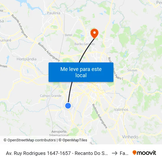 Av. Ruy Rodrigues 1647-1657 - Recanto Do Sol I Campinas - SP 13056-679 Brasil to Facamp map
