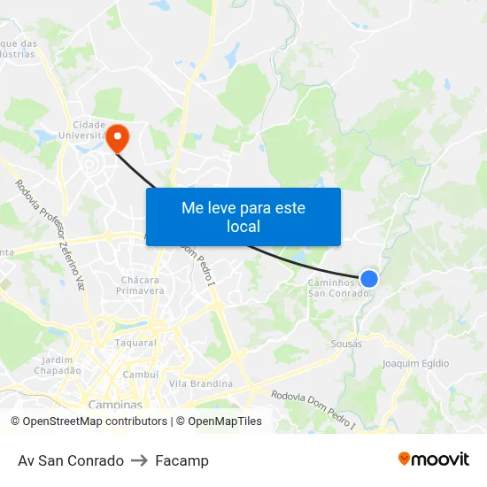 Av San Conrado to Facamp map