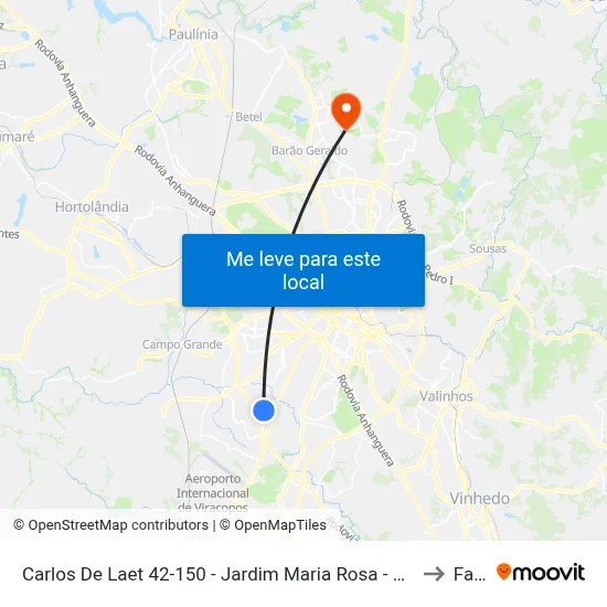Carlos De Laet 42-150 - Jardim Maria Rosa - Jardim Itatinga Campinas - SP 13052-402 Brasil to Facamp map