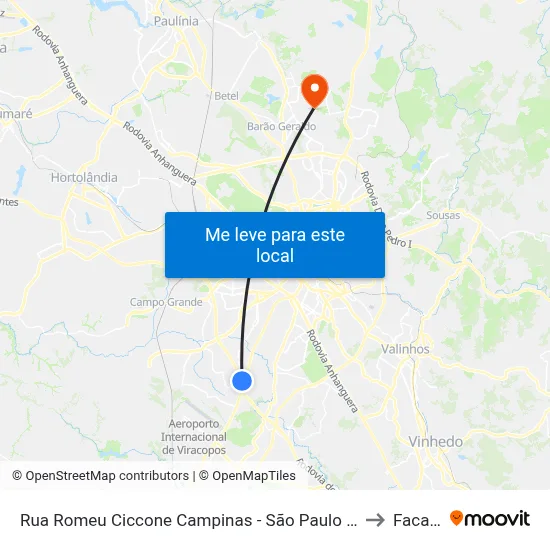 Rua Romeu Ciccone Campinas - São Paulo 13053 Brasil to Facamp map