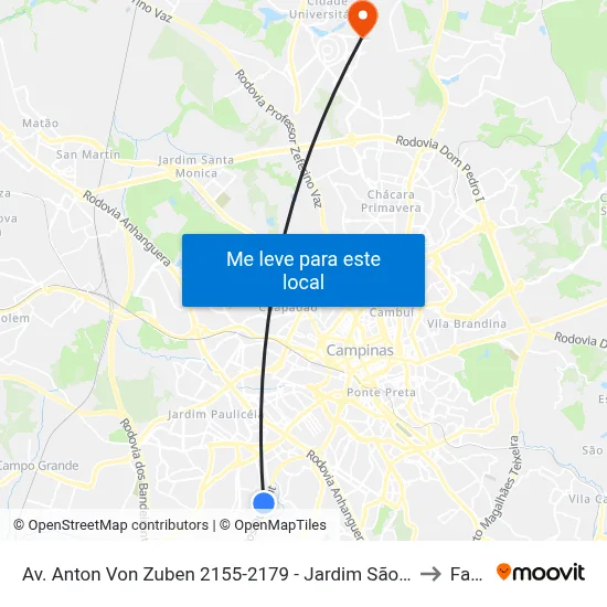 Av. Anton Von Zuben 2155-2179 - Jardim São José Campinas - SP 13051-145 Brasil to Facamp map