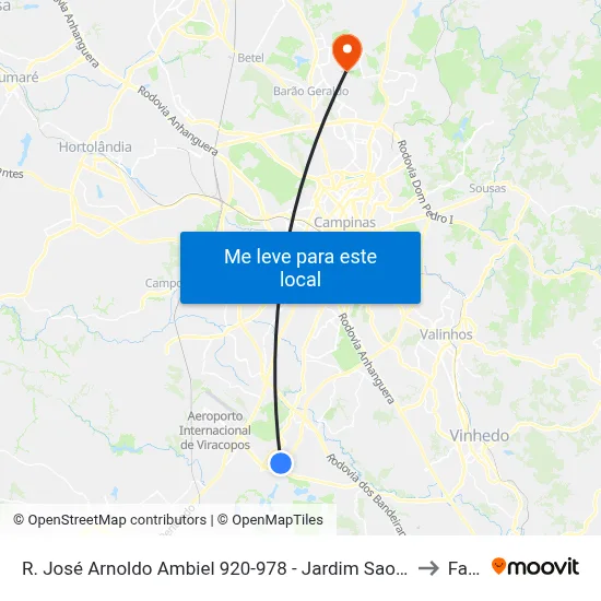 R. José Arnoldo Ambiel 920-978 - Jardim Sao Domingos Campinas - SP 13053-341 Brasil to Facamp map