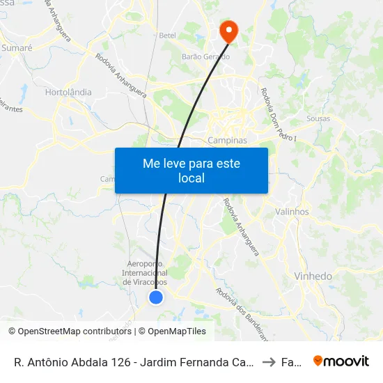 R. Antônio Abdala 126 - Jardim Fernanda Campinas - SP 13053-602 Brasil to Facamp map