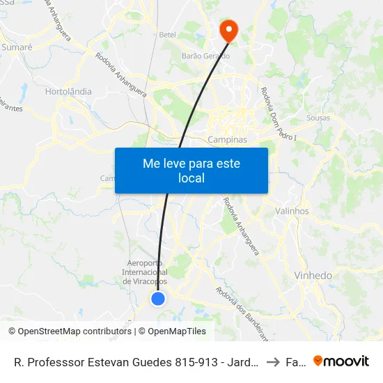 R. Professsor Estevan Guedes 815-913 - Jardim Fernanda Campinas - SP 13053-618 Brasil to Facamp map