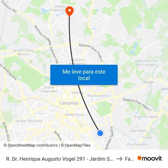 R. Dr. Henrique Augusto Vogel 291 - Jardim São Pedro Campinas - SP 13046-190 Brasil to Facamp map