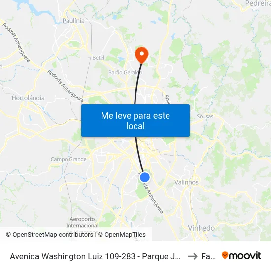 Avenida Washington Luiz 109-283 - Parque Jambeiro Campinas - SP 13042-680 Brasil to Facamp map