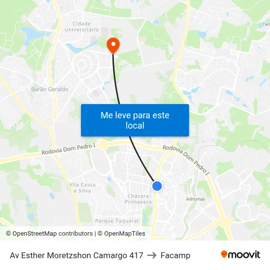 Av Esther Moretzshon Camargo 417 to Facamp map