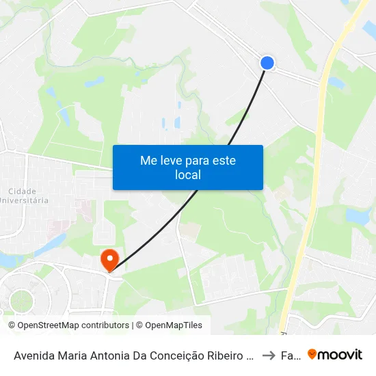 Avenida Maria Antonia Da Conceição Ribeiro Dos Santos Campinas - São Paulo 13086 Brasil to Facamp map