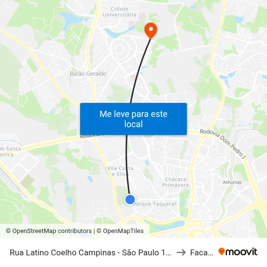 Rua Latino Coelho Campinas - São Paulo 13081 Brasil to Facamp map