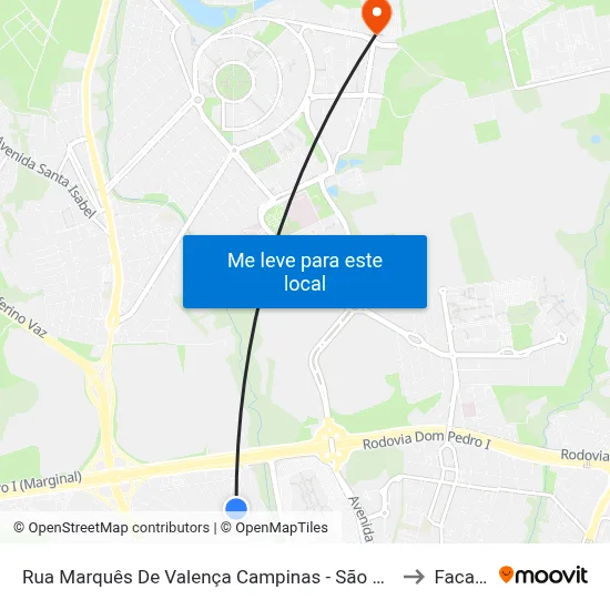 Rua Marquês De Valença Campinas - São Paulo Brasil to Facamp map